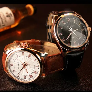 Pulksteņi Vīriešu 2020 Jaunu Stilīgu YAZOLE Top Zīmola Luksusa Uzņēmējdarbības rokas Pulkstenis Ādas Watchband Kvarca Pulkstenis reloj hombre