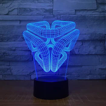 Radošā Ilūziju Lampas LED Nakts Gaisma 3D Anotācija Grafikas Akrila Krāsains Slīpums Atmosfēru Lampas Jaunums Apgaismojums Piliens Kuģis