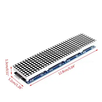 MAX7219 4 1 Display LED Dot Matrix Mikrokontrolleru MCU Vadības Modulis ar 5P Līniju Zils Zaļš Zils Panelis U1JE