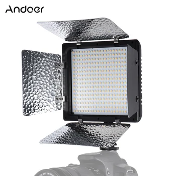 Andoer W368-2 divu Krāsu LED Video Gaisma 3200K-6000K Fotogrāfija Gaismas 368 LED Gaismas Panelis ar Kameras Kronšteinu un Filtri