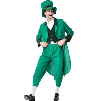 Pieauguši Vīrieši, Lucky Charms Rūķīti Īrijas Puse Kleita St Patrick ' s Day Masku Kostīmu Apģērbs Darbības Cosplay Apģērbi