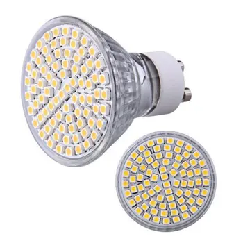 4 × GU10 Ampoule Lampe Vietas 3528 SMD 80 Led Blanc Chaud 3600K AC 230V 5W LED Globe Spuldzes