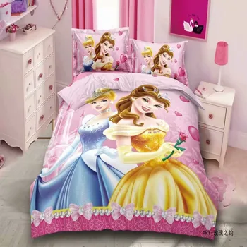 Disney Saldēti Elza Anna Pelnrušķīte Snow White Princess 3D Gultas Komplekts Bērnu Meitenes Sega sedz Komplekts Dvīņu Vienu Dropshipping