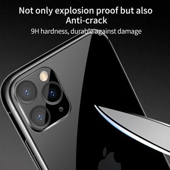 5D Ekrāna Aizsargs, Rūdīts Stikls Lietā Par iPhone 11 Pro Max Xs Xr 12 Luksus Spīdīgu Aizmugurējo Vāciņu Priekš iPhone 11Pro Xsmax Capinhas