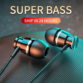 Langsdom M305 Metāla In-ear Austiņas, Telefona Bass Vadu Headphones3.5mm Stereo Austiņas Earbuds ar Mic pa tālruni