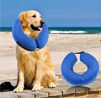 Suns Piepūšamās Apkakles Aizsardzības Kakla Mīksto Mājdzīvnieku Kucēns Brūču Aizsardzības kaklasiksna Anti-bite PVC Ērti Pet Produkti
