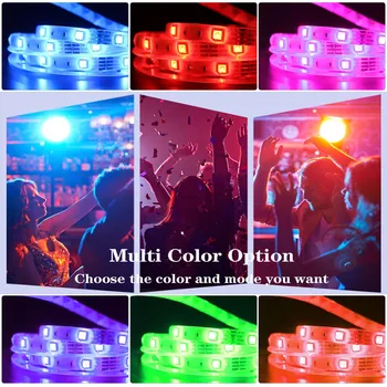 Elastīga Neona LED Bluetooth Deg Istaba Guļamistaba Dekorēšana 5m LED Lentes Aptumšojami 12V 5050 RGB Lentu Mūzikas Sinhronizācijas Krāsu Maiņa