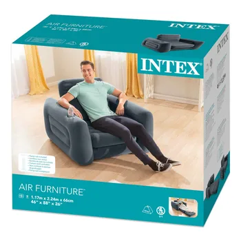 Piepūšamās gultas, krēsla, 2 in 1 INTEX