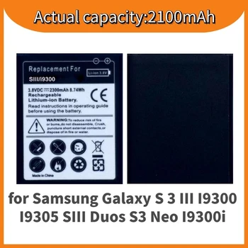 Supersedebat EB-L1G6LLU Akumulators Samsung Galaxy S 3 I9300 I9305 SIII Duos S3 Neo I9300i Akumulators Samsung S3 Bateria