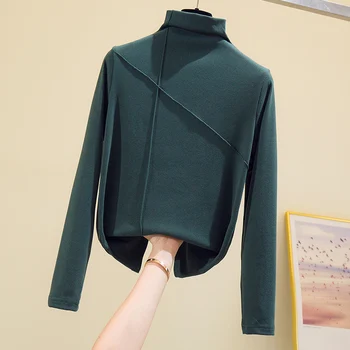 Augstu Uzrullētu Apkakli Ar Garām Piedurknēm Sieviete Džemperi Džemperis Ziemas Drēbes 2021. Gada Rudenī Balto Korejas Modes Vintage Džemperis Harajuku Top 12217