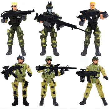 6pcs/set Īpašo Spēku Karavīrs Uzvalks Modelis 3.75 Collu Locītavas Var Pārvietot Pat Militārās Kara Karavīri un Karavīri Rotaļlietas