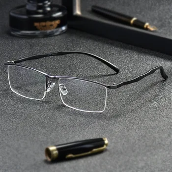Biznesa Vīriešiem Browline Pusi Loka Brilles Rāmis Metāla Sakausējuma Brilles Modes Optisko Briļļu Vīriešu Briļļu Rāmji Receptes