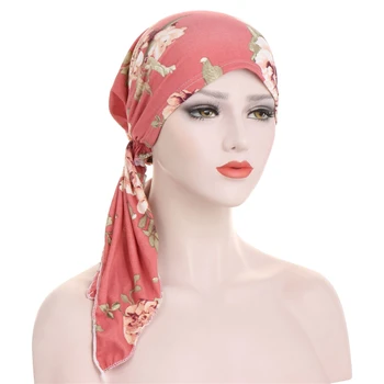 Sieviešu musulmaņu drukāt iekšējās hijabs klp Vēža, Chemo turban cepuri kokvilnas turban klp cepures arābu wrap galvu šalli matu aksesuāri