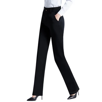 Sieviešu, Melnas Bikses 2020. Gadam Pavasara Vasaras Gadījuma Augsta Vidukļa OLA Taisnas Bikses Birojs Pilna Garuma Bikses Pantalon Femme Plus Lieluma
