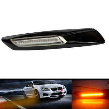 2 LED Dinamiskais Pagrieziena Signālu Gaismas, Sānu Gabarītlukturi signālgaismas BMW E60 E61 E39 E81 E82 E87 E88 E90 E91 E92 E93 Auto Stils