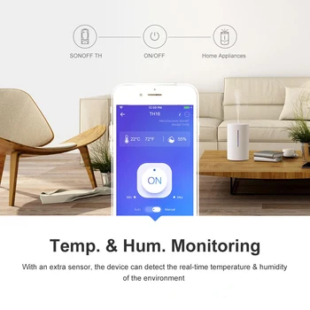 Sonoff TH16 Smart Wifi Slēdzis Temperatūras kontrolei Mitrums Wifi Smart Switch Mājas Automatizācijas Komplekta Darbojas Ar Alexa, Google Home