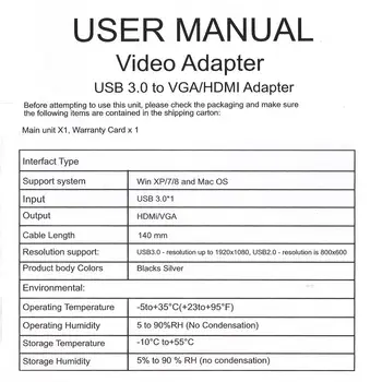USB 3.0 uz HDMI-saderīgam VGA Adapteris, USB Pārveidotājs, lai Ārējās Grafikas Karte Macbook Klēpjdatoru VGA Kabelis, USB Vads