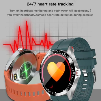 Vīriešu Smart Skatīties Ķermeņa Temperatūra 24H Mērījumu sirdsdarbība Fitnesa Tracker Ūdensizturīgs Sporta Skatīties SmartWatch Par Andorid IOS