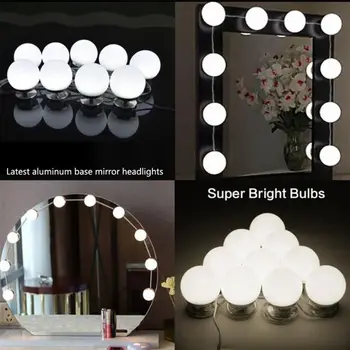 10 LED Lampas String Iedomība Spoguļi Spuldzes LED spoguļa priekšā gaisma Vannas istaba, Pulveris istabas,tualetes galdiņš,Spogulis kabinets