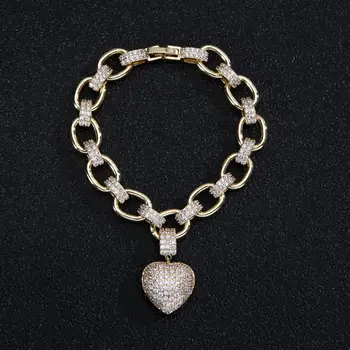Moderns 18Kgold Krāsas Sirds formas Kulons, Kaklarota, aproce uzstādīt šarnīrķēdes sānslīdi kaklasaite regulētu Sieviešu Kāzu sirds Rotaslietas