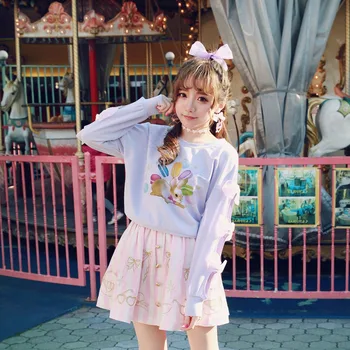 Princese sweet lolita džemperis BOBON21 Japāna GA Macarons sharawadgi loku dobi piedurknēm džemperis trušu T1350