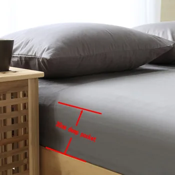 Kokvilnas, kas Aprīkoti Lapu Ar gumiju vienkrāsainu Gultas veļa Lina gultas Pārklājs Matrača Vāka Aizsargs Pilna Queen izmēra