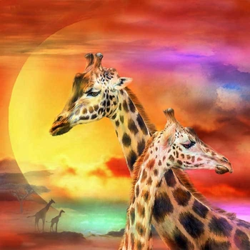 Zhui Zvaigžņu 5D DIY pilnu Kvadrātveida Dimanta urbšanas glezna krustdūrienā Krāsu žirafe Rhinestone dimanta izšuvumi Mozaīkas Mājas dekoru