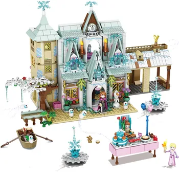 Celtniecības bloki Savietojami lepining Draugiem un Disneye filmu Frozeninglys sy1431 Princese Pils Ķieģeļu bērniem rotaļlietas bērniem