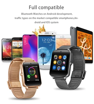 New Smart Skatīties Metāla Siksniņu Bluetooth Rokas Smartwatch Atbalsta Sim TF Kartes Android un IOS Skatīties Multi-valodas relogio inteligente