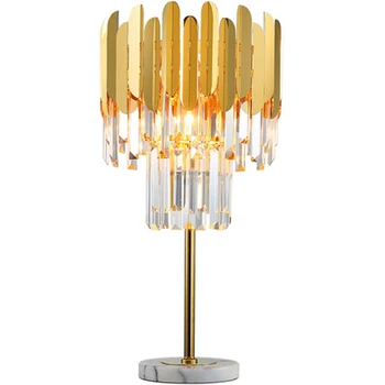 Luksusa dizaina kristāla galda gaismas modernās galda lampas AC110V 220V zelta kristāla nakts lampas