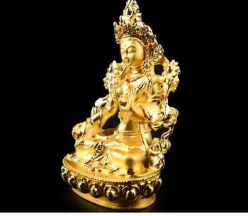Vairumtirdzniecības Budas statujas MĀJAS iedarbīgu Aizsardzību svētī ģimenes Avalokitesvara Baltā Tara Guanyin Budas misiņa kokgriezums statuja