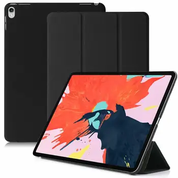 Magnētiskā Flip Case for iPad Pro 12.9 2018 PU Ādas Ultra Slim Atpakaļ Tri-reizes Smart Tablet Segtu Gadījumā Jauno iPad 12.9