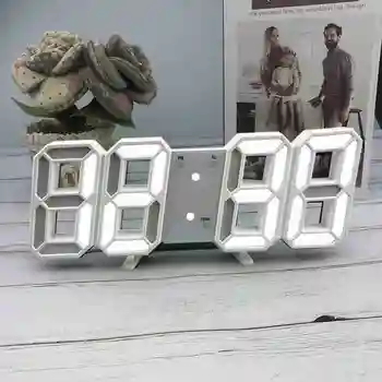 3d digitālais pulkstenis modinātājs digitālās sienas pulkstenis LED signāla temperatūru, lielu pulksteni dāvanu elektronisko 1999 pulksteni pulksteni T9Z4