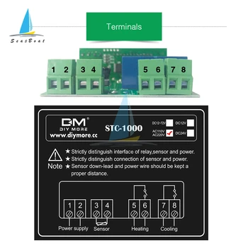 Digitālais Temperatūras regulators Ciparu Termostats Thermoregulator Inkubators Releju LED 10.A Apkures, Dzesēšanas STC-1000 AC 110V, 220V
