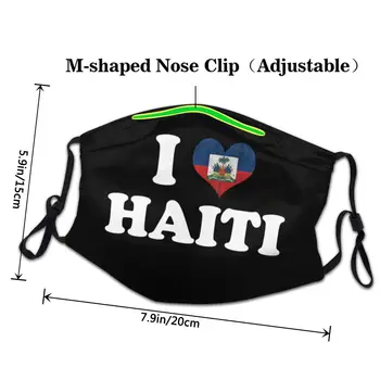 Es Mīlu Sirdī Haiti Karoga DIY masque de aizsardzības lavable mazgājams atkārtoti sejas maska, pieaugušo maska ar mutes dizaina smieklīgi