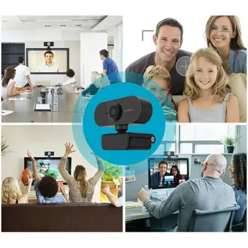 Auto Fokusa Kameru, HD 1080p Iebūvēts Mikrofons Webcam Augstas klases Mikrofonu Video Zvanu Drive bezmaksas Web Video Kameru, Klēpjdatoru,