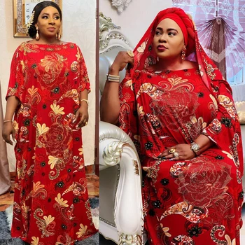 MD Kleitas Jaunais Gads Ir 2021. Āfrikas Print Plus Lieluma Boubou Sieviešu Elegants Puse Kleita Boho Ankara Drēbes Musulmaņu Abaya Kaftan