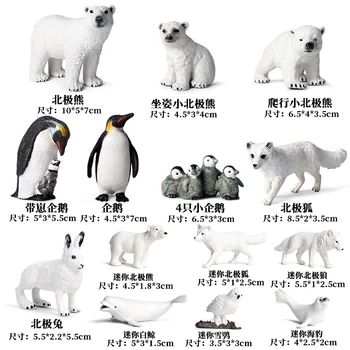 Simulācijas Arktikas Savvaļas Dzīvnieku Kopumu leduslācis Pingvīnu Mazulis Zoo Modeļa Attēlu Kolekcija Izziņas Izglītības Rotaļlieta Bērniem, Dāvanu