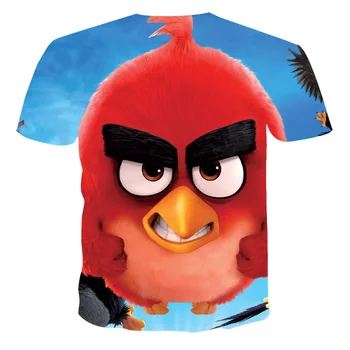 Ir 2021. Vasarā Jauni Bērnu T Krekls Ierašanās Filmu 3D Iespiests Putnu 2 Bērni Īsām Piedurknēm Dusmīgs Puika Un Meitene Augšu