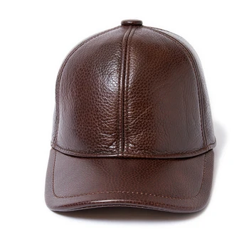 Pavasara īstu govs ādas beisbola cepure cepure vīriešu zīmolu jaunu stilu ziemā silts biezas cepures cepures ienaidnieku cilvēks viens izmērs B34
