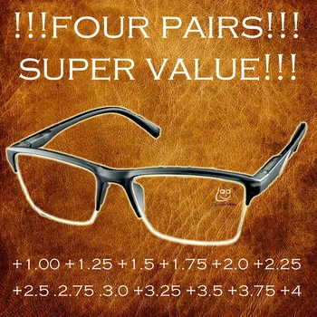 2019 Gafas De Lectura !!! 4 Parīzes Augstas Kvalitātes Puse-loka Anti-noguruma Lasīšanas Brilles +0.25 +0.75 +1.25 +1.75 +2.25 +2.75 +3.25