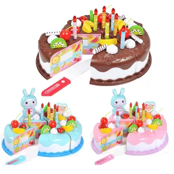 37pcs Virtuves Rotaļlietas Kūka Pārtikas DIY Izlikties, Spēlēt Augļu Griešanas Dzimšanas dienas Rotaļlietas Bērniem Plastmasas Izglītības Baby Kids Dāvanu