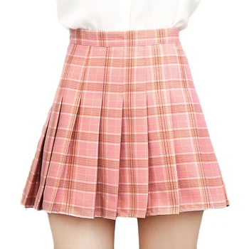Pleds Salds Kroku Svārki Preppy Stils faldas-line Svārki Mini Jupe Harajuku Kawaii Sievietēm Skolas Uniformas Dāmas Saia