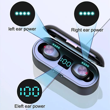 TWS bluetooth austiņas 5.0 Touch Austiņas bezvadu austiņas Ar Mikrofonu Zvanu LED Displejs, sporta Spēļu Austiņas Ar Power Bank