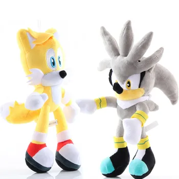 28cm Sonic Plīša 6pcs Sonic Ezis Amy Rose, un Multfilmu PP Kokvilnas Sonic Zilu Plīša rotaļlieta Bērniem, Dzimšanas diena Dāvanas