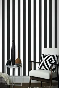 Black&White Vertikālās Svītrās Tapetes (5 m2) Home Decoration Dzīvojamā Istaba Guļamistaba Fona Sienas Aptvert Mūsdienu Luksusa