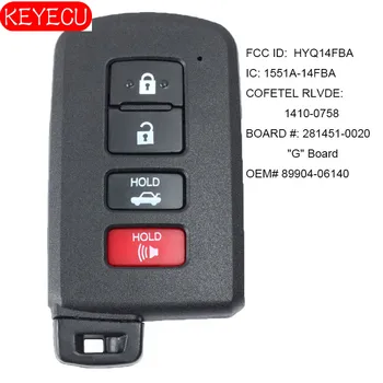 KEYECU Smart Key 8.A Toyota Corolla Camry Avalon 2001 2002 2003 - 2006 FCCID: HYQ14FBA - 281451 - 0020 , P/N: 89904-06140