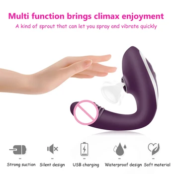 Klitora Nepieredzējis G Spot Vibrators ar Dildo 10 Spēcīgs Režīmi Clit Sūcējs Uzlādējams Klitora Stimulators Seksa Rotaļlietas Sievietēm