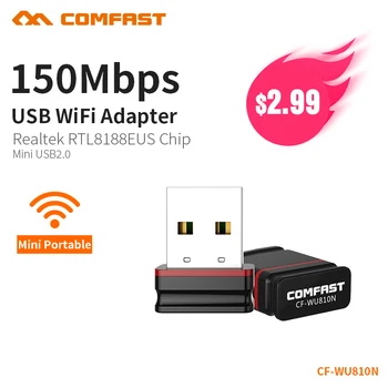 COMFAST 150Mbps MINI Wireless USB WiFi Dongle Adapteri, LAN Tīkla Karte, 802.11 n PC Uztvērējs MAC WindowsXP/7/8/10 Vista, Linux