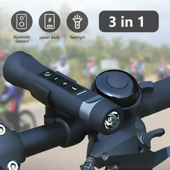 3 in 1-Bezvadu Bluetooth Skaļruni, Mini Skaļruņu Jauda Banka 2000mAh Āra Sporta Velosipēdu FM Radio LED Bike Light Lampas Mount